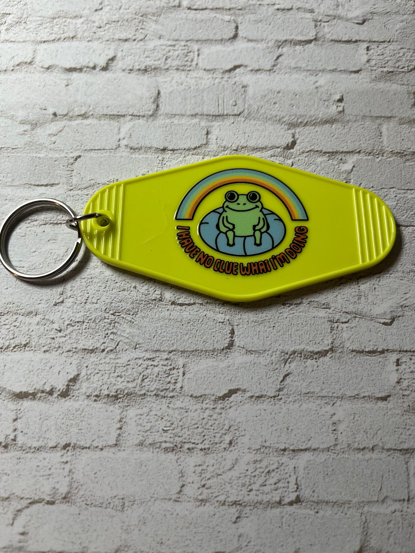 “I Have no clue what I’m doing” frog keychain